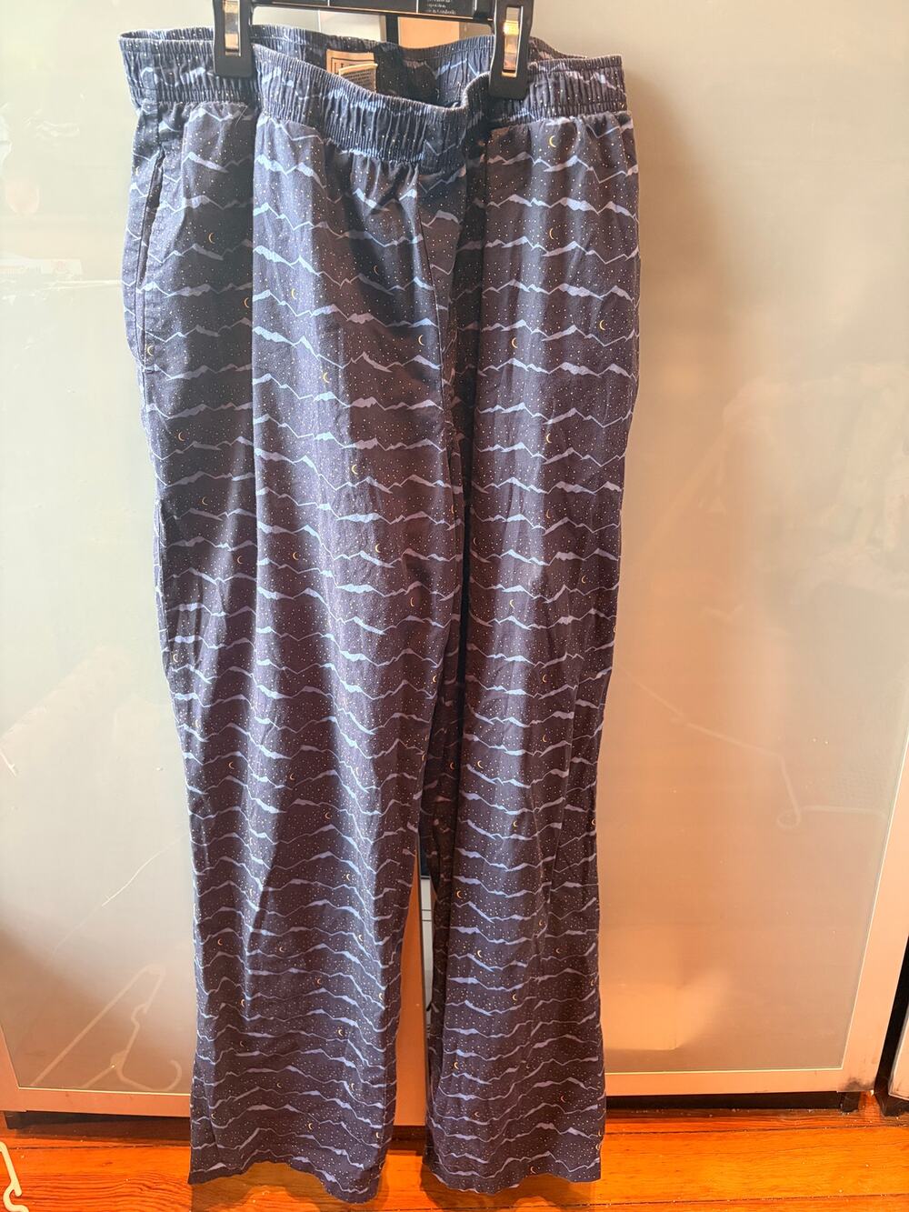 L.L.Bean Men's Flannel Pajama Pants Mountain Moon Stars Print Size M